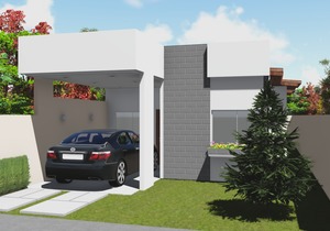 planta de casa terrea com 3 quartos fachada 2