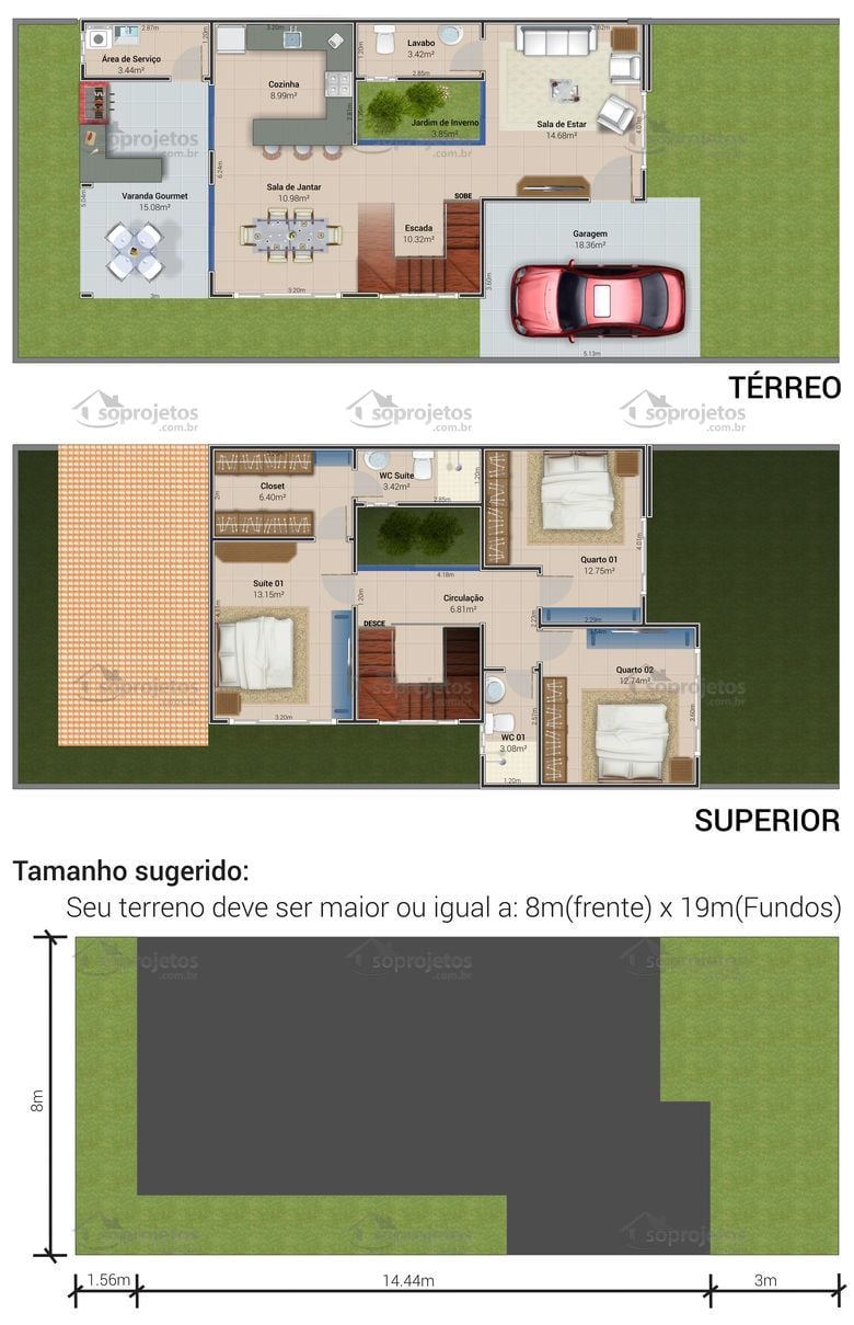Planta De Sobrado Com Varanda Gourmet E 3 Quartos S Projetos Planta De Sobrado Com Varanda Gourmet E 3 Quartos S Projetos