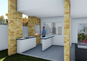 Planta de casa duplex 3 suítes com varanda gourmet