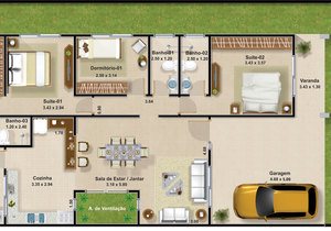 Planta humanizada do projeto Cód. 99