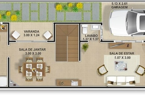 Planta humanizada do projeto Cód. 95
