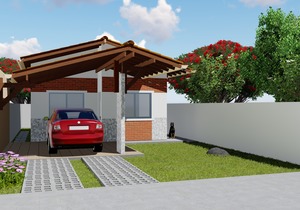 Projeto de Casa Popular com 2 quartos