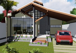 Projeto de casa com amplo Jardim de Inverno
