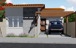 Fachada com pergolado