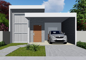 Planta de casa térrea com 115 metros quadrados 2 quartos e 1 suíte - Cód. 153