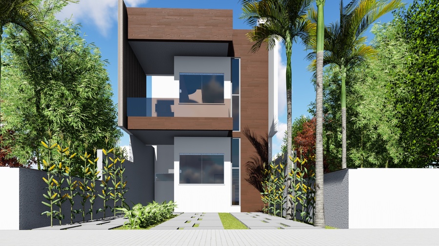 Projeto de sobrado com 3 quartos