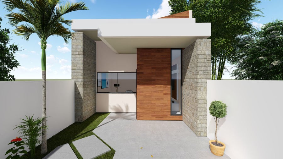 Projeto de casa térrea com 5 metros de frente