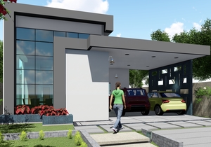 Projeto de casa térrea com 3 suítes e cozinha americana