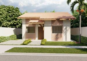 Planta de casa popular 67 m2 - Cód. 43 — fachada