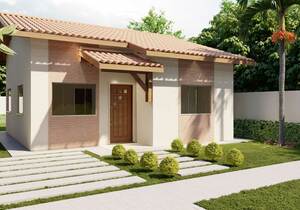 Planta de casa popular 67 m2 - Cód. 43 — fachada