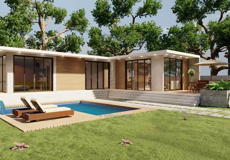Planta de casa em terreno de 18 x 20 com 2 quartos sendo 1 suíte - Cód 193 — fachada