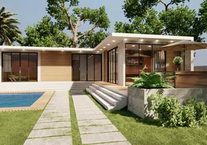 Planta de casa em terreno de 18 x 20 com 2 quartos sendo 1 suíte