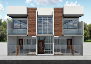 Projeto com 4 casas de 2 quartos em terreno pequeno