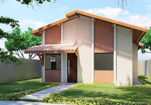 Planta de casa popular com 4 Quartos