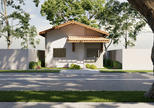 Planta de Casa Popular com 46 m2