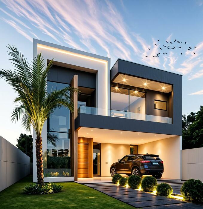 Casa moderna com fachada de luxo com 4 quartos sendo 2 suites - Cod 197