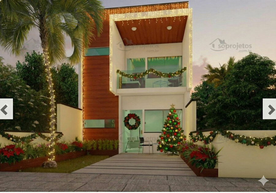 Planta de sobrado com 3 quartos para terreno 5x20 