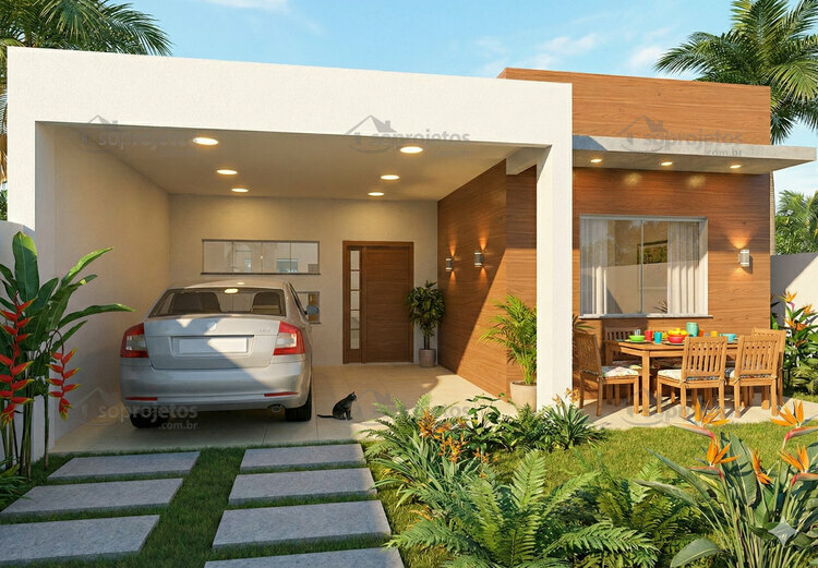 Modelo de Casa do Cód. 99 com Fachada Moderna - Cód. 136 — fachada