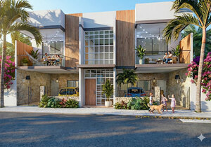 Projeto com 4 casas de 2 quartos em terreno pequeno 