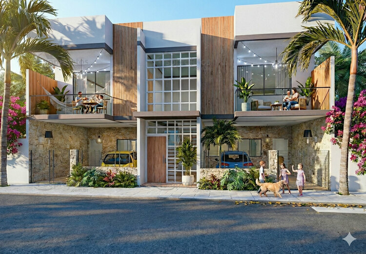 Projeto com 4 casas de 2 quartos em terreno pequeno - Cód. 171 — fachada