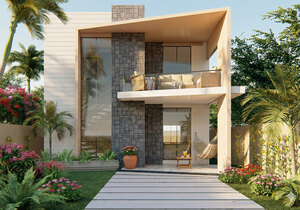 Planta de casa sobrado com 2 quartos e 1 suíte 