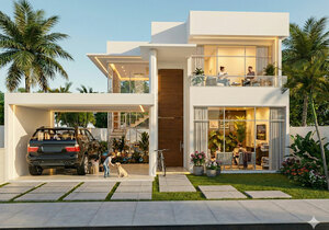 Versão do Projeto Cód. 152 com suíte no térreo 