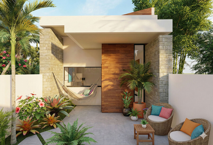 Projeto de casa térrea com 5 metros de frente 
