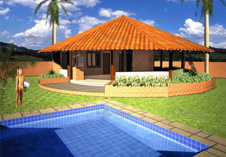 Planta de maloca com 1 Quarto - Cód.62 — fachada