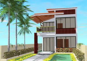 Projeto de casa com sacada na suíte