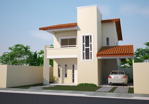 Projeto de sobrado 3 quartos com 10 metros de frente - Cód. 92