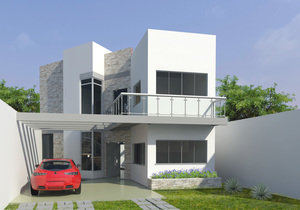 Planta de Sobrado Moderno com Pergolado - Cód. 106