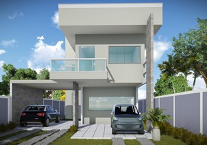Projeto de sobrado moderno com 3 suítes e varanda gourmet