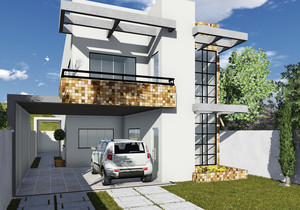 Projeto de sobrado com escritório - Cód. 119