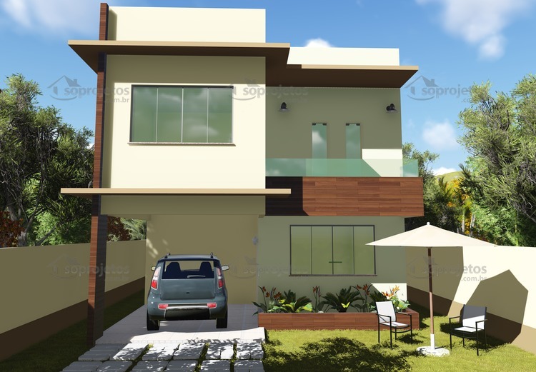 Planta de Casa - Sobrado Contemporâneo Fachada com 3 suítes e Varanda Gourmet - Foto 3