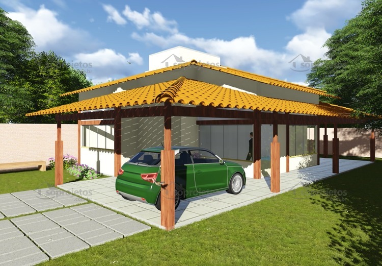 Planta de Casa - Versão do Cód. 113 com garagem - Foto 1