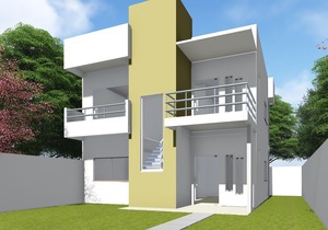 Versão do Projeto Cód. 93 com Fachada Quadrada - Cód. 129