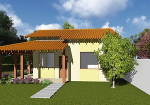 Planta de casa com varanda