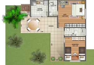 Planta humanizada do projeto Cód. 54
