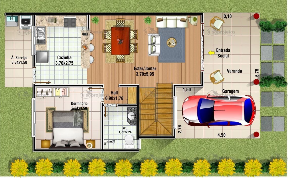 Sobrado 1 Quarto E 2 Su Tes Cod 83 S Projetos Sobrado 1 Quarto E 2 Su Tes Cod 83 S Projetos
