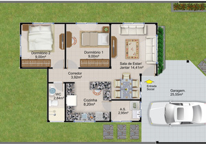 Planta humanizada do projeto Cód. 109